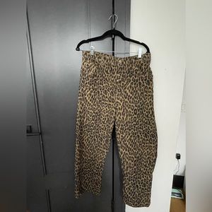 Corduroy Leopard Print Pants